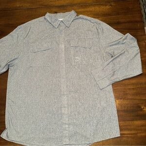 Guy Harvey Men’s Core Fishing Shirt Gray Long Sleeve Roll Tab Performance XL